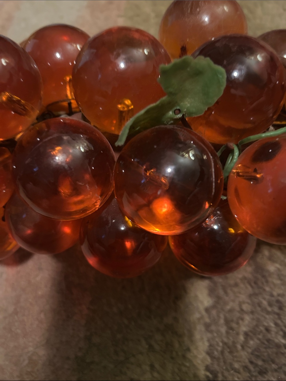 vintage lucite Amber Glass Grape Cluster - Picture 4 of 4